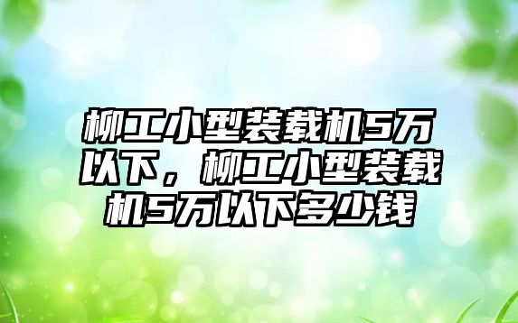 柳工小型裝載機(jī)5萬以下，柳工小型裝載機(jī)5萬以下多少錢