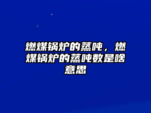 燃煤鍋爐的蒸噸，燃煤鍋爐的蒸噸數(shù)是啥意思