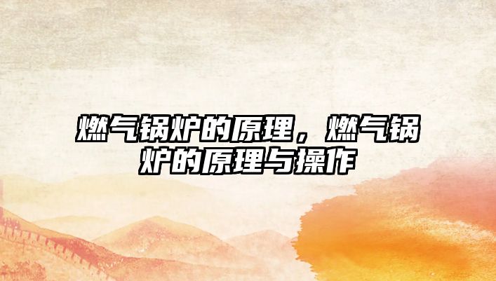 燃?xì)忮仩t的原理，燃?xì)忮仩t的原理與操作