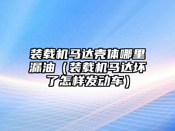 裝載機(jī)馬達(dá)殼體哪里漏油（裝載機(jī)馬達(dá)壞了怎樣發(fā)動(dòng)車(chē)）