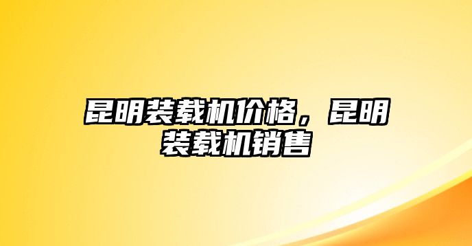 昆明裝載機(jī)價(jià)格，昆明裝載機(jī)銷售