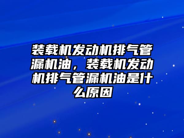 裝載機(jī)發(fā)動(dòng)機(jī)排氣管漏機(jī)油，裝載機(jī)發(fā)動(dòng)機(jī)排氣管漏機(jī)油是什么原因