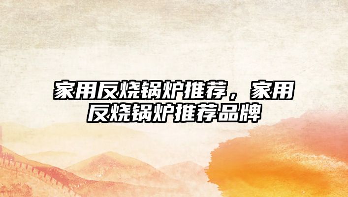 家用反燒鍋爐推薦，家用反燒鍋爐推薦品牌