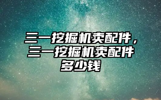 三一挖掘機賣配件，三一挖掘機賣配件多少錢