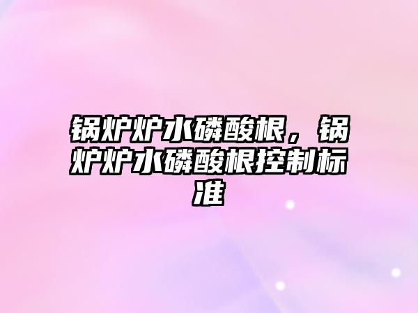 鍋爐爐水磷酸根，鍋爐爐水磷酸根控制標(biāo)準(zhǔn)