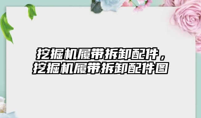 挖掘機履帶拆卸配件，挖掘機履帶拆卸配件圖