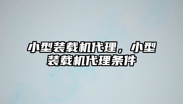 小型裝載機代理，小型裝載機代理條件