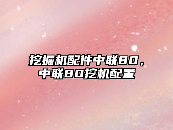 挖掘機配件中聯(lián)80，中聯(lián)80挖機配置