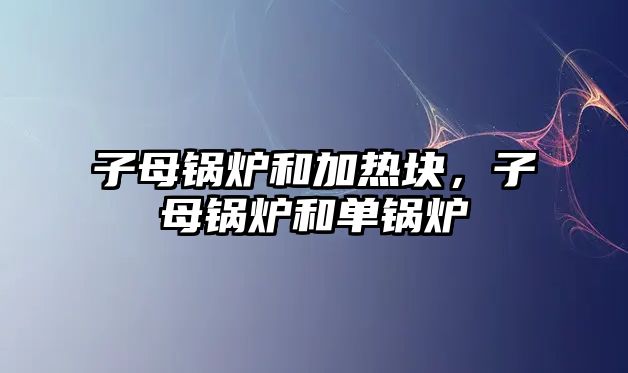 子母鍋爐和加熱塊，子母鍋爐和單鍋爐