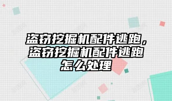 盜竊挖掘機(jī)配件逃跑，盜竊挖掘機(jī)配件逃跑怎么處理