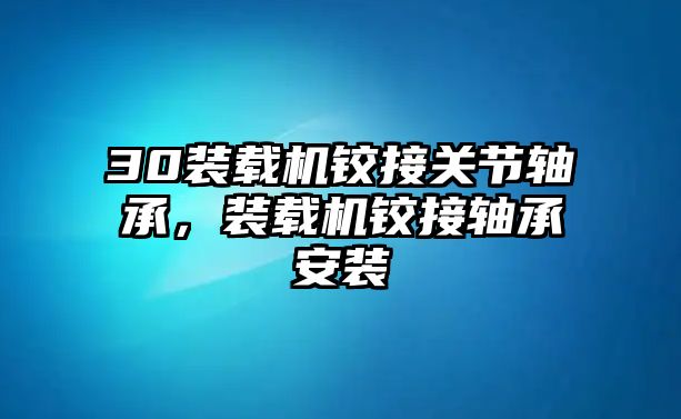 30裝載機鉸接關(guān)節(jié)軸承，裝載機鉸接軸承安裝