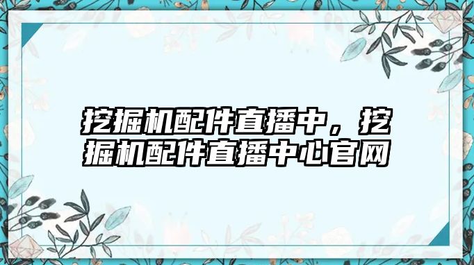 挖掘機配件直播中，挖掘機配件直播中心官網(wǎng)