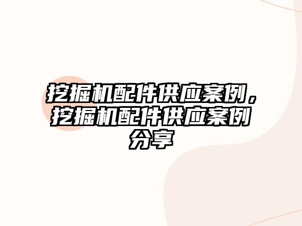 挖掘機配件供應案例，挖掘機配件供應案例分享