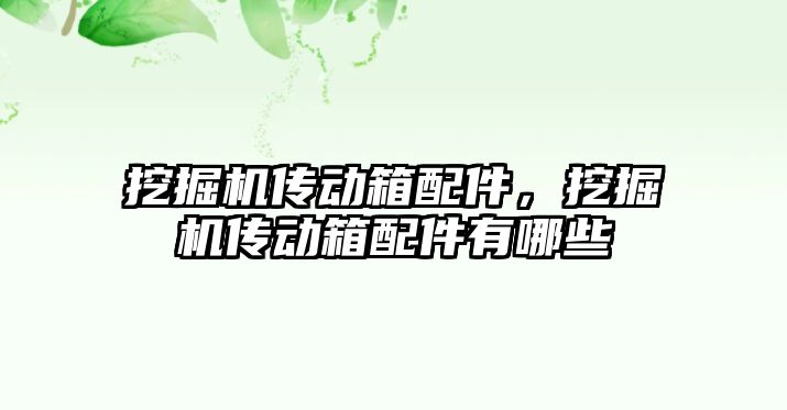 挖掘機傳動箱配件，挖掘機傳動箱配件有哪些