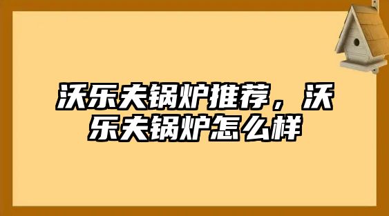 沃樂(lè)夫鍋爐推薦，沃樂(lè)夫鍋爐怎么樣