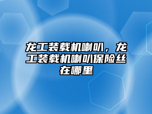 龍工裝載機喇叭，龍工裝載機喇叭保險絲在哪里