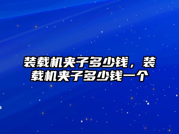 裝載機(jī)夾子多少錢，裝載機(jī)夾子多少錢一個