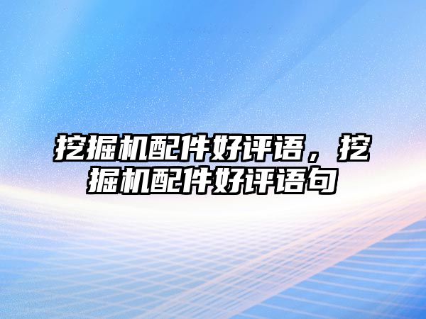 挖掘機(jī)配件好評(píng)語，挖掘機(jī)配件好評(píng)語句