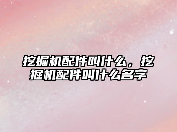 挖掘機配件叫什么，挖掘機配件叫什么名字