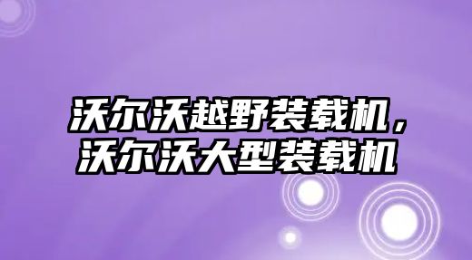 沃爾沃越野裝載機，沃爾沃大型裝載機