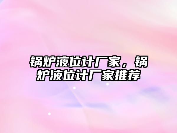 鍋爐液位計廠家，鍋爐液位計廠家推薦