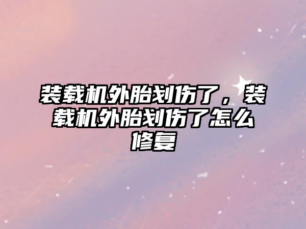 裝載機外胎劃傷了，裝載機外胎劃傷了怎么修復