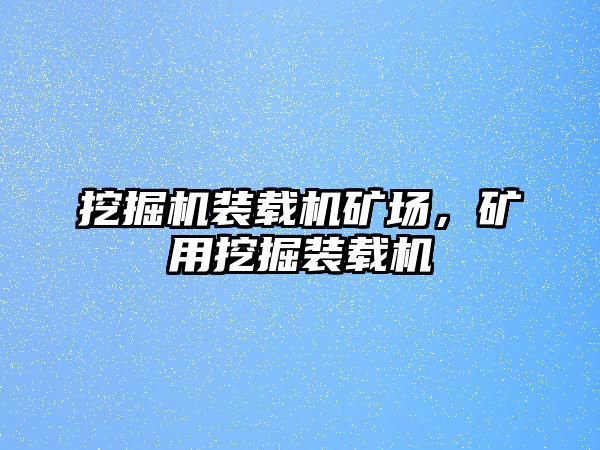 挖掘機(jī)裝載機(jī)礦場(chǎng)，礦用挖掘裝載機(jī)