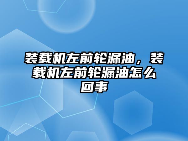 裝載機左前輪漏油，裝載機左前輪漏油怎么回事