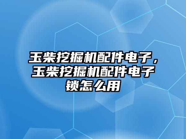 玉柴挖掘機配件電子，玉柴挖掘機配件電子鎖怎么用