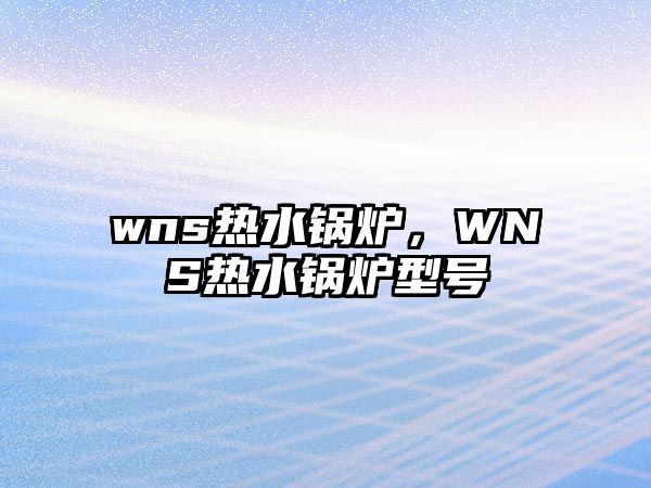 wns熱水鍋爐，WNS熱水鍋爐型號(hào)