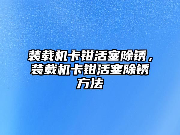 裝載機卡鉗活塞除銹，裝載機卡鉗活塞除銹方法