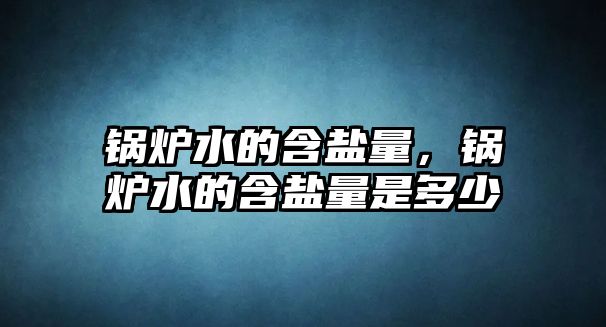 鍋爐水的含鹽量，鍋爐水的含鹽量是多少