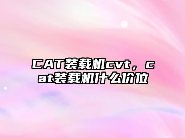 CAT裝載機(jī)cvt，cat裝載機(jī)什么價(jià)位