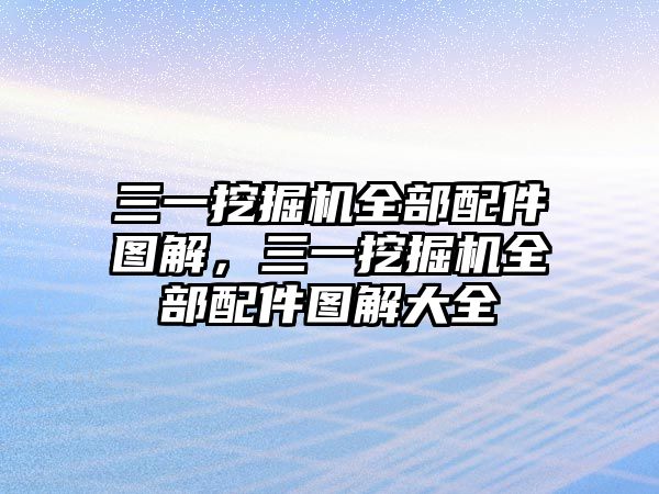 三一挖掘機(jī)全部配件圖解，三一挖掘機(jī)全部配件圖解大全