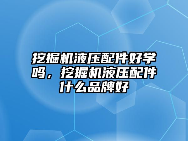 挖掘機液壓配件好學(xué)嗎，挖掘機液壓配件什么品牌好