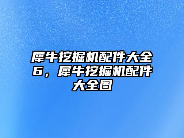 犀牛挖掘機配件大全6，犀牛挖掘機配件大全圖