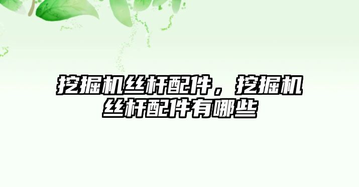 挖掘機絲桿配件，挖掘機絲桿配件有哪些