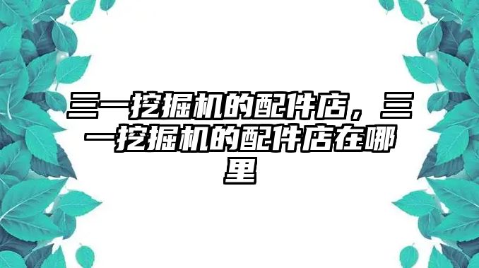 三一挖掘機的配件店，三一挖掘機的配件店在哪里