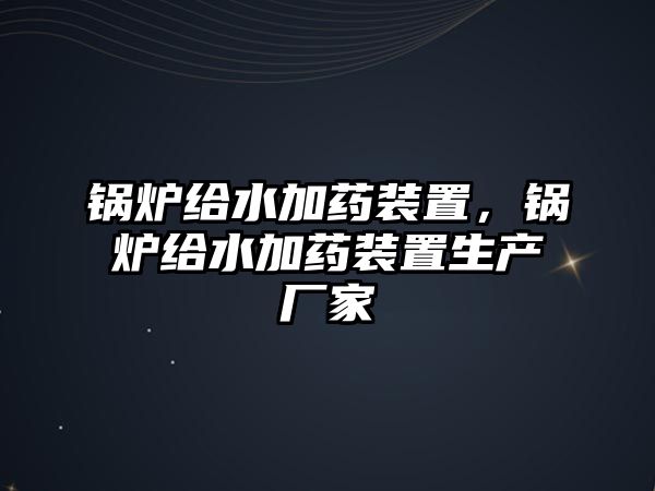 鍋爐給水加藥裝置，鍋爐給水加藥裝置生產(chǎn)廠家