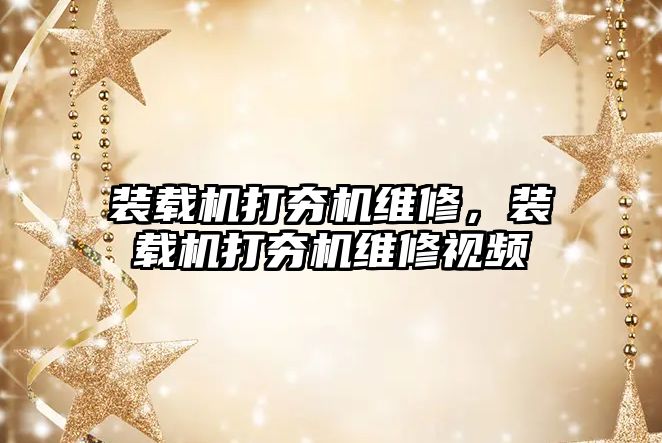 裝載機打夯機維修，裝載機打夯機維修視頻