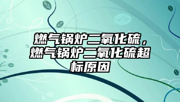 燃?xì)忮仩t二氧化硫，燃?xì)忮仩t二氧化硫超標(biāo)原因