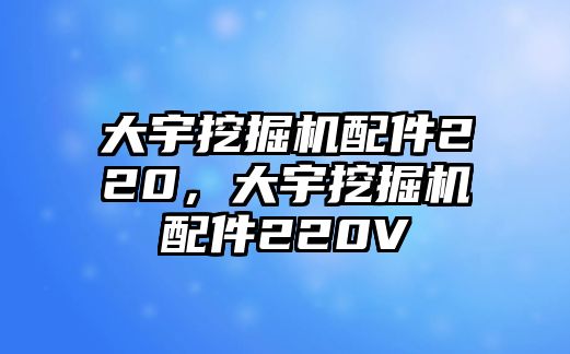 大宇挖掘機(jī)配件220，大宇挖掘機(jī)配件220V