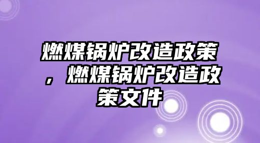 燃煤鍋爐改造政策，燃煤鍋爐改造政策文件