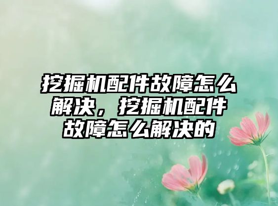 挖掘機配件故障怎么解決，挖掘機配件故障怎么解決的