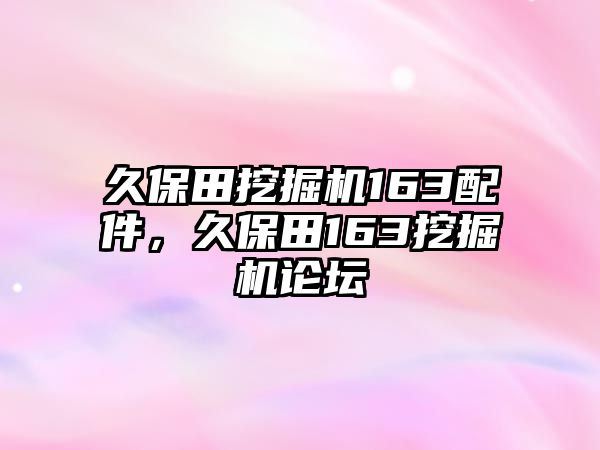 久保田挖掘機(jī)163配件，久保田163挖掘機(jī)論壇