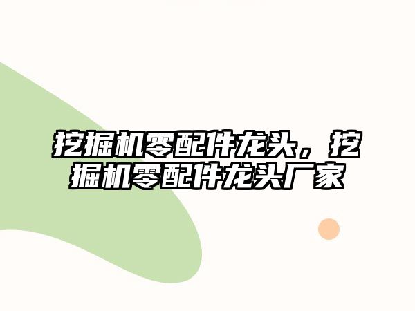 挖掘機零配件龍頭，挖掘機零配件龍頭廠家