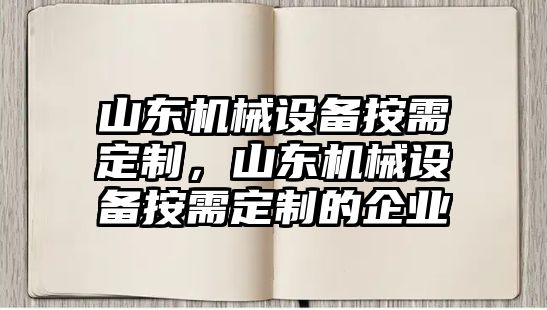 山東機械設備按需定制，山東機械設備按需定制的企業(yè)