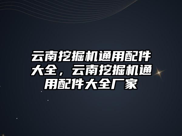 云南挖掘機通用配件大全，云南挖掘機通用配件大全廠家