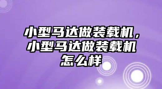 小型馬達(dá)做裝載機(jī)，小型馬達(dá)做裝載機(jī)怎么樣