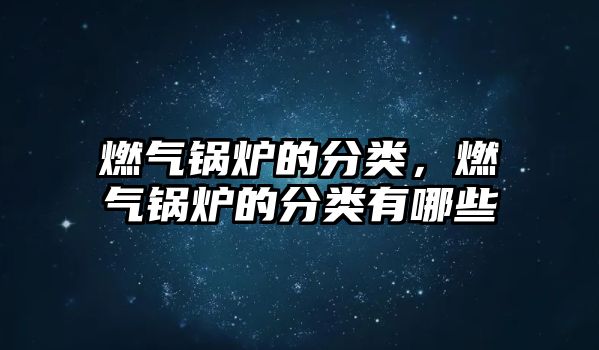 燃?xì)忮仩t的分類，燃?xì)忮仩t的分類有哪些